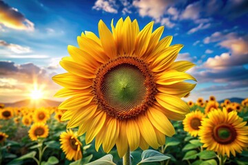 Wall Mural - Vibrant Sunflower Shape Vector Illustration for Nature and Floral Design Projects and Backgrounds