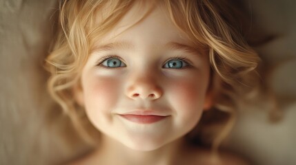 Sticker - Portrait of a Smiling Little Girl