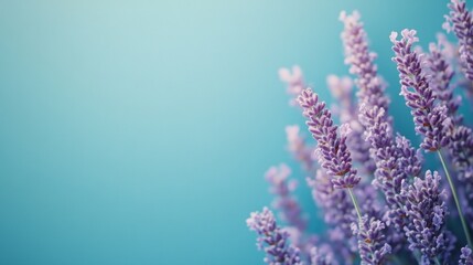 Sticker - Lavender Bouquet on a Turquoise Background