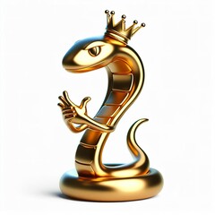 Wall Mural - a cool and hip gold shinny metallic futuristic snake with the crown character