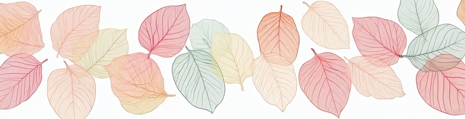 Poster - Autumn background with leaves. Nature banner. Bright template with plants.