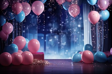 Canvas Print - Balloon background party night celebration.