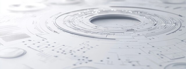 Wall Mural - illustration of big data, hud and cloud technologies. global database and stock. black and white bac