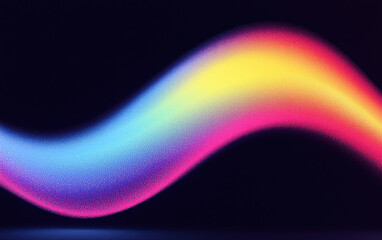 Wall Mural - grainy noisy background, abstract color gradient shape, vibrant glowing rainbow yellow green pink bl