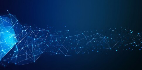 Wall Mural - big data concept. blockchain technology and cloud technologies. polygonal network and cyber-security