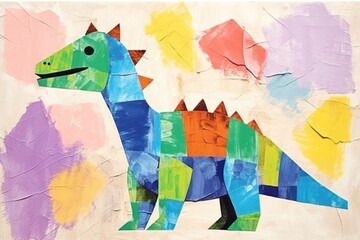 Poster - Baby dinosaur art painting animal.