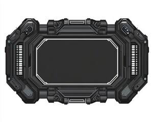 Wall Mural - futuristic hub. fantastic square shape technology abstract frame element.