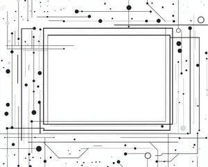 Wall Mural - hub futuristic. outstanding abstract frame design element resembling a square shape.