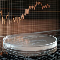 Wall Mural - an interactive graph of a futuristic stock market. technology innovation hud graphic concept.