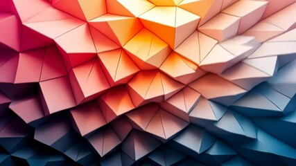 Wall Mural - gently undulating abstract low poly surface with vibrant colors