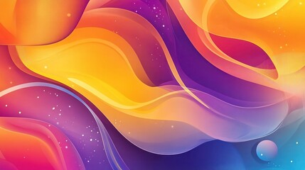 Poster - Abstract Colorful Swirling Background with Glowing Spots