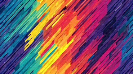 Wall Mural - Abstract vibrant background with dynamic colorful diagonal lines.