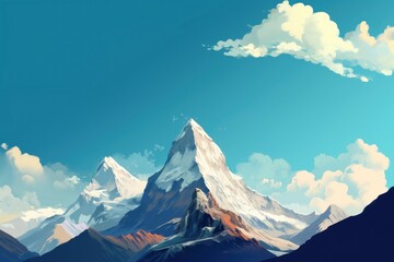 Poster - Mountain peak mountain sky landscape.