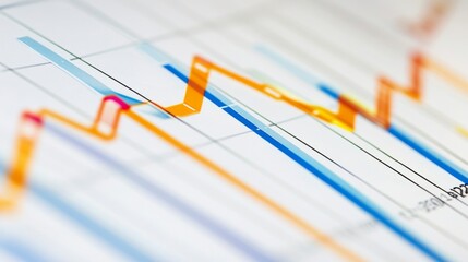 Poster - Abstract Graph with Colorful Lines and Data Points