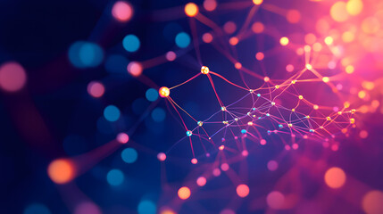 Wall Mural - big data concept. digital neural network. introduction of artificial intelligence. cyberspace of fut