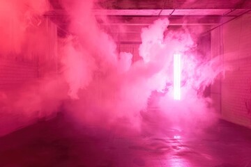 Canvas Print - Shock pink smoke lighting indoors purple.