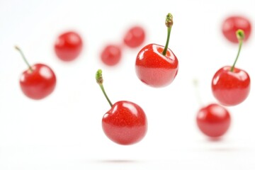 Wall Mural - Cherrys cherries background floating.