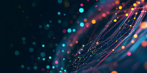 Wall Mural - big data concept. digital neural network. introduction of artificial intelligence. cyberspace of fut
