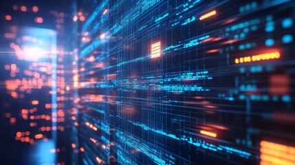 Aufkleber - A digital abstract representation featuring vibrant lines and data streams, symbolizing technology and data transfer.