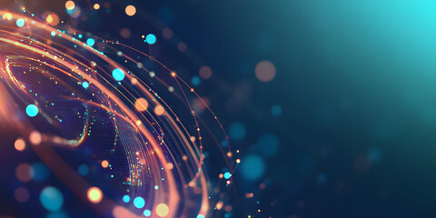 Wall Mural - big data concept. digital neural network. introduction of artificial intelligence. cyberspace of fut