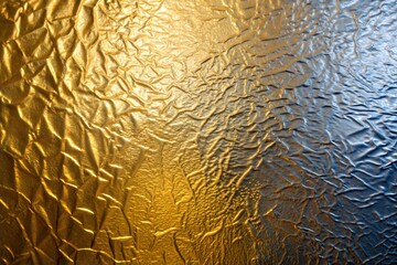 Canvas Print - crumpled gold and silver foil surface with metallic texture