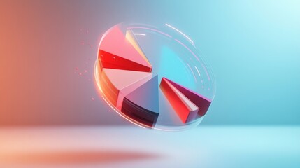 Leinwandbilder - Abstract Colorful Pie Chart in 3D Design