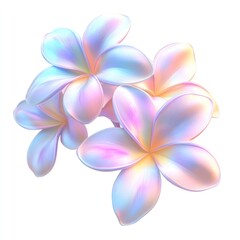 Sticker - Plumeria flowers pastel colors.