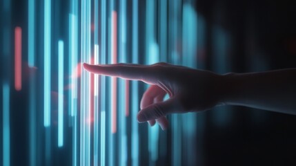Fototapete - Interactive Touch on Digital Interface Technology