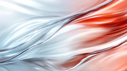 Wall Mural - a mesmerizing abstract image depicts swirling silver and red waves, flowing gracefully with a sense 