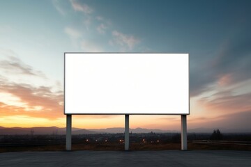 Sticker - White billboard mock up sky outdoors sunset.