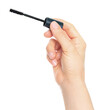 © rvlsoft - Woman hand holds cosmetic mascara brush, isolated on transparent background, cosmetics and visage concept
