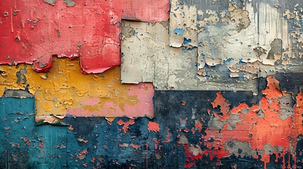 Wall Mural - Abstract Peeling Paint Texture - Urban Decay Background