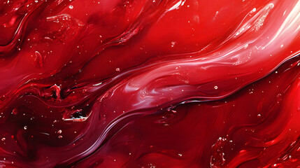 Wall Mural - Red abstract patterns swirling red liquid colors, fluid ink wave background