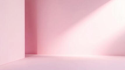 Wall Mural - Minimalist  flat room, smooth pastel pink background