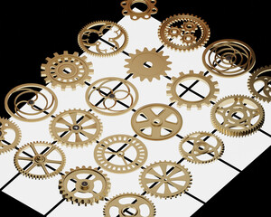 Wall Mural - group of a cog wheels