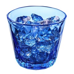 Sticker - The crystallization cup is empty, made of blue glass. isolated. 