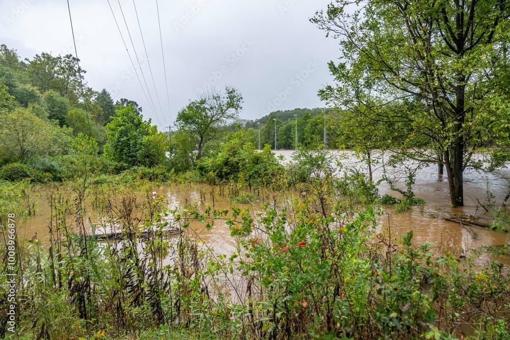 flooding from Hurricane Helene in Western North Carolina Stock Photo ...