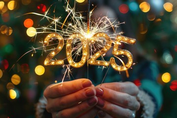 Wall Mural - a person holds a lit sparkler, perfect for use in celebration or decorative scenes
