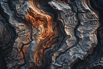 Close up view of a tree trunk texture and pattern