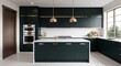 © Arceli - Modern matte cabinetry with gold accents in a chic  minimalist kitchen