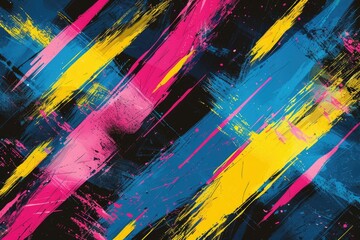 Canvas Print - Colorful abstract art on a dark background