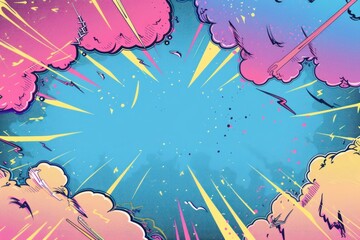Canvas Print - comic thunder shock border effect backgrounds abstract outdoors.