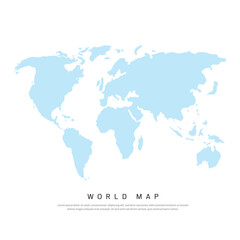  World map. Light blue simple vector map. Silhouette map. EPS Vector