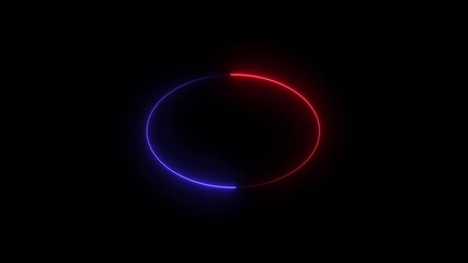 Wall Mural - neon circle frame. circle bar processing. neon abstract circle frame line animation. neon abstract c