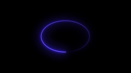 Wall Mural - neon circle frame. circle bar processing. neon abstract circle frame line animation. neon abstract c