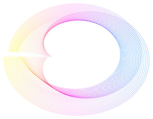 Poster - Spirals Design elements. Wave of many lines circle ring. Abstract vertical wavy stripes on white background isolated. Vector illustration EPS 10. Colourful waves with lines created using Blend Tool