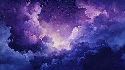 Wall Mural - Cloudy Night Sky