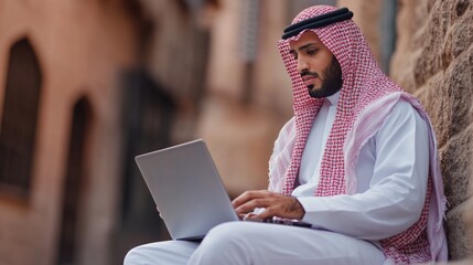 Man using laptop