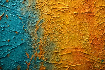 Poster - Textured abstract background with vibrant blue and orange hues