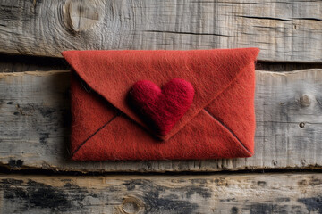 Wall Mural - red love letter envelope valentine heart romance gift